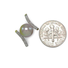 Load image into Gallery viewer, Lavender Pearl Pendant – 14k Yellow Gold “H” Style + 12 Diamonds