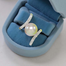 Load image into Gallery viewer, Lavender Pearl Pendant – 14k Yellow Gold “H” Style + 12 Diamonds