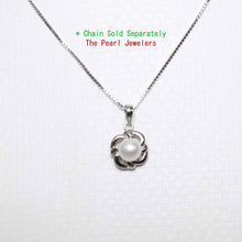 Load image into Gallery viewer, White Pearl Wave Square Pendant – 14k White Gold