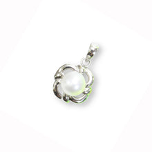 Load image into Gallery viewer, White Pearl Wave Square Pendant – 14k White Gold