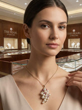 Load image into Gallery viewer, Baroque Pearl Grape Pendant – 14k Yellow Gold + Ruby + Diamond