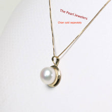 Load image into Gallery viewer, White Pearl Pendant – 14k Yellow Gold Encircles Design