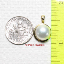 Load image into Gallery viewer, White Pearl Pendant – 14k Yellow Gold Encircles Design