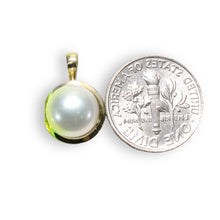 Load image into Gallery viewer, White Pearl Pendant – 14k Yellow Gold Encircles Design