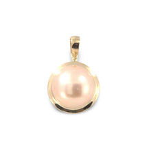 Load image into Gallery viewer, Pink Pearl Pendant – 14k Yellow Gold Encircles Design