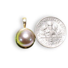 Load image into Gallery viewer, Lavender Pearl Pendant – 14k Yellow Gold Encircles Design
