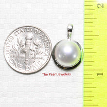 Load image into Gallery viewer, White Pearl Pendant – 14k White Gold Encircles Design