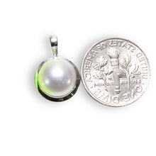 Load image into Gallery viewer, White Pearl Pendant – 14k White Gold Encircles Design