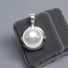 Load image into Gallery viewer, White Pearl Pendant – 14k White Gold Encircles Design
