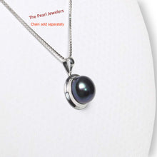 Load image into Gallery viewer, Black Pearl Pendant – 14k White Gold Encircles Design