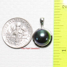 Load image into Gallery viewer, Black Pearl Pendant – 14k White Gold Encircles Design