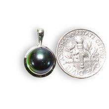 Load image into Gallery viewer, Black Pearl Pendant – 14k White Gold Encircles Design