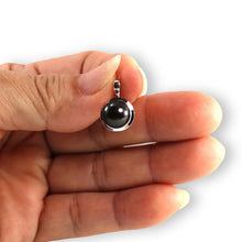 Load image into Gallery viewer, Black Pearl Pendant – 14k White Gold Encircles Design