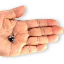 Load image into Gallery viewer, Black Pearl Pendant – 14k White Gold Encircles Design