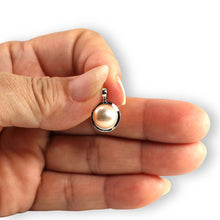 Load image into Gallery viewer, Pink Pearl Pendant – 14k White Gold Encircles Design