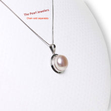 Load image into Gallery viewer, Lavender Pearl Pendant – 14k White Gold Encircles Design