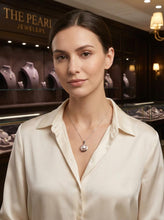 Load image into Gallery viewer, Lavender Pearl Pendant – 14k White Gold Encircles Design