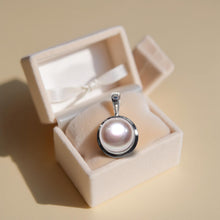 Load image into Gallery viewer, Lavender Pearl Pendant – 14k White Gold Encircles Design