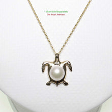 Load image into Gallery viewer, White Pearl Sea Turtle Pendant – 14k Yellow Gold