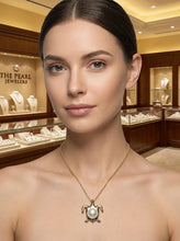 Load image into Gallery viewer, White Pearl Sea Turtle Pendant – 14k Yellow Gold
