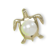 Load image into Gallery viewer, White Pearl Sea Turtle Pendant – 14k Yellow Gold