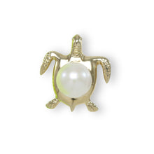 Load image into Gallery viewer, White Pearl Sea Turtle Pendant – 14k Yellow Gold
