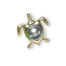 Load image into Gallery viewer, Black Pearl Turtle Pendant – 14k Yellow Gold (Hawaiian Honu)