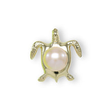 Load image into Gallery viewer, Pink Pearl Turtle Pendant – 14k Yellow Gold (Hawaiian Honu)