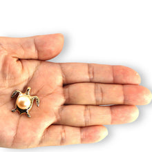 Load image into Gallery viewer, Pink Pearl Turtle Pendant – 14k Yellow Gold (Hawaiian Honu)