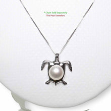 Load image into Gallery viewer, White Pearl Turtle Pendant – 14k White Gold (Hawaiian Honu)