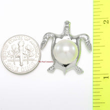 Load image into Gallery viewer, White Pearl Turtle Pendant – 14k White Gold (Hawaiian Honu)