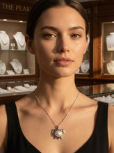 Load image into Gallery viewer, White Pearl Turtle Pendant – 14k White Gold (Hawaiian Honu)