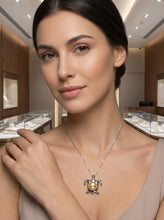 Load image into Gallery viewer, Pink Pearl Turtle Pendant – 14k White Gold (Hawaiian Honu)