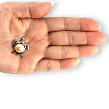 Load image into Gallery viewer, Pink Pearl Turtle Pendant – 14k White Gold (Hawaiian Honu)