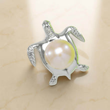 Load image into Gallery viewer, Pink Pearl Turtle Pendant – 14k White Gold (Hawaiian Honu)