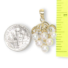 Load image into Gallery viewer, White Pearl Grape Pendant – 14k Yellow Gold + Diamonds