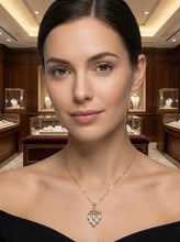 Load image into Gallery viewer, White Pearl Grape Pendant – 14k Yellow Gold + Diamonds