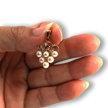 Load image into Gallery viewer, White Pearl Grape Pendant – 14k Yellow Gold + Diamonds
