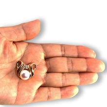 Load image into Gallery viewer, White Pearl Pendant – 14k Yellow Gold + Diamonds