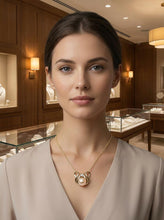 Load image into Gallery viewer, Pink Pearl Pendant – 14k Yellow Gold + Diamonds