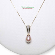 Load image into Gallery viewer, Pink Pearl Pendant – 14k Yellow Gold + 7 Diamonds