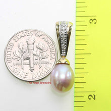 Load image into Gallery viewer, Pink Pearl Pendant – 14k Yellow Gold + 7 Diamonds