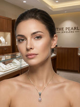 Load image into Gallery viewer, Pink Pearl Pendant – 14k Yellow Gold + 7 Diamonds