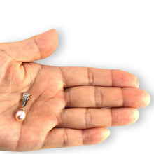 Load image into Gallery viewer, Pink Pearl Pendant – 14k Yellow Gold + 7 Diamonds