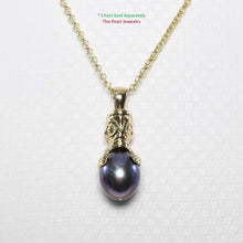 Load image into Gallery viewer, Hawaiian Tiki Pendant – Black Pearl + 14k Yellow Gold