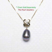 Load image into Gallery viewer, Black Pearl X Bail Pendant – 14k Yellow Gold + Diamonds