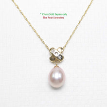 Load image into Gallery viewer, Pink Pearl Pendant – 14k Yellow Gold X Bail + Diamonds