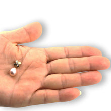 Load image into Gallery viewer, Pink Pearl Pendant – 14k Yellow Gold X Bail + Diamonds