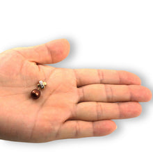 Load image into Gallery viewer, Chocolate Pearl Pendant – 14k Yellow Gold X Bail + Diamonds