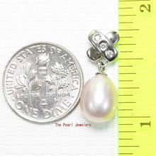 Load image into Gallery viewer, Lavender Pearl Pendant – 14k White Gold X Bail + Diamonds